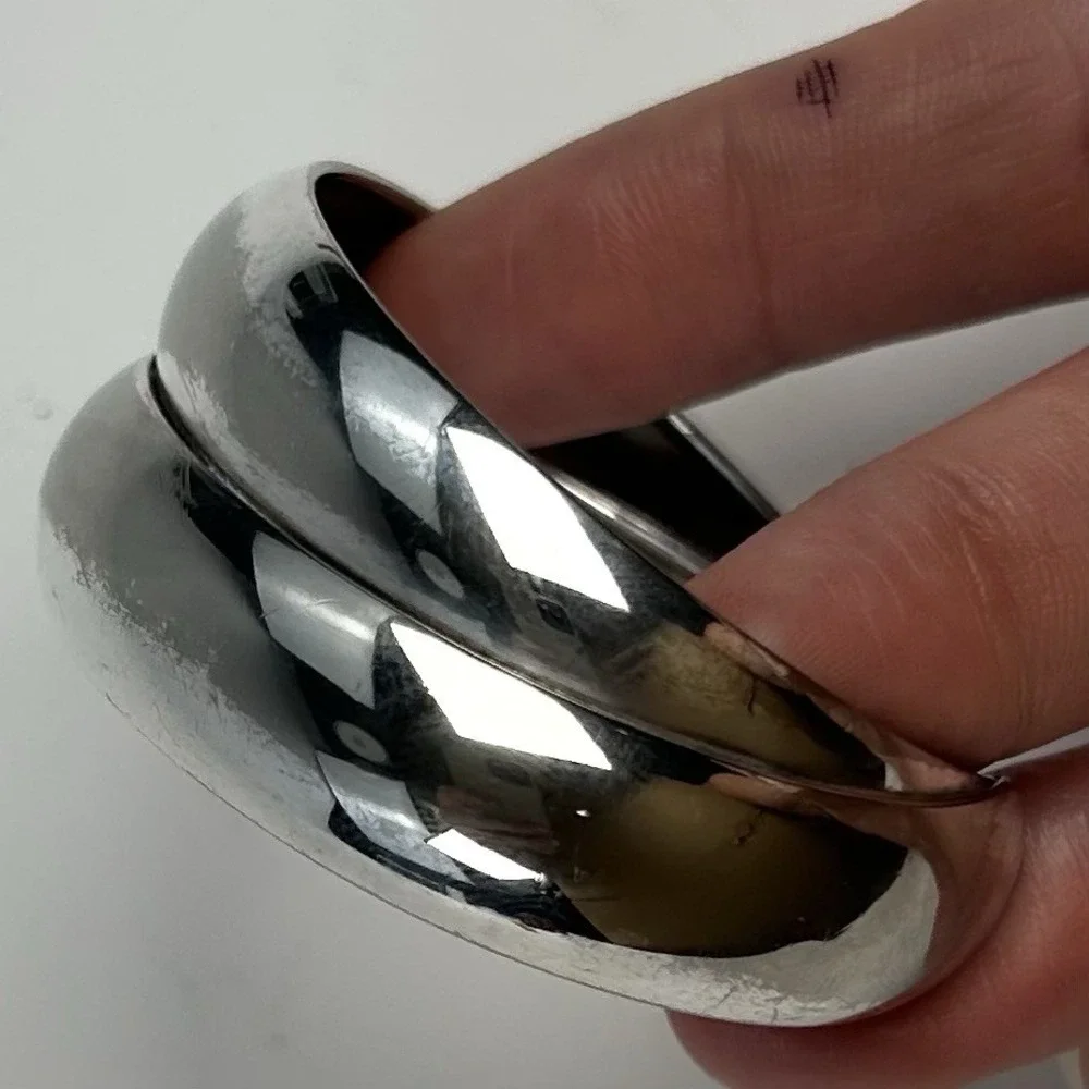 Stefani Argento 925 Italy Sterling Silver Bypass Cuff Bracelet 20.6g